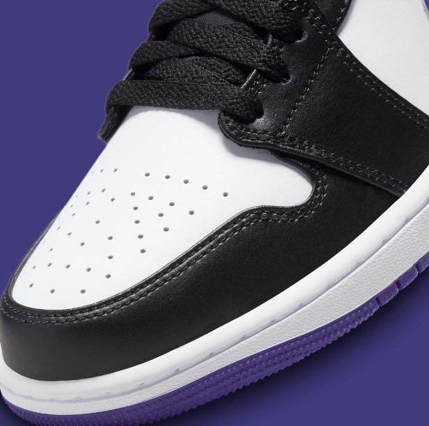Air Jordan 1 Mid "White/Black/Court Purple"